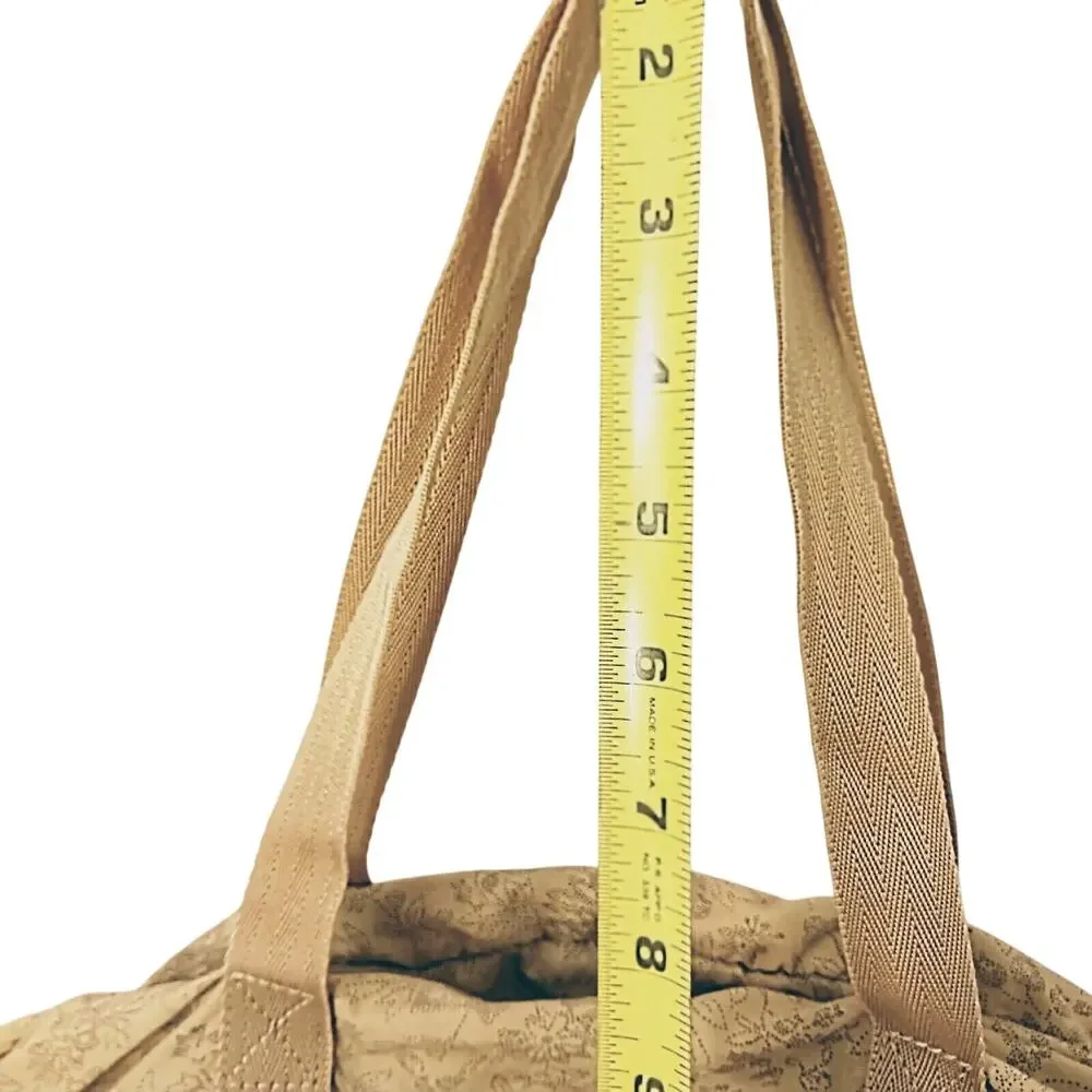 2 Pc LANCEL Laptop Bag Weekend Travel Nylon w Insert‎ Organizer Tan Luxury Brand